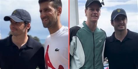 Carlos Sainz meets Novak Djokovic and Jannik Sinner in Monte 